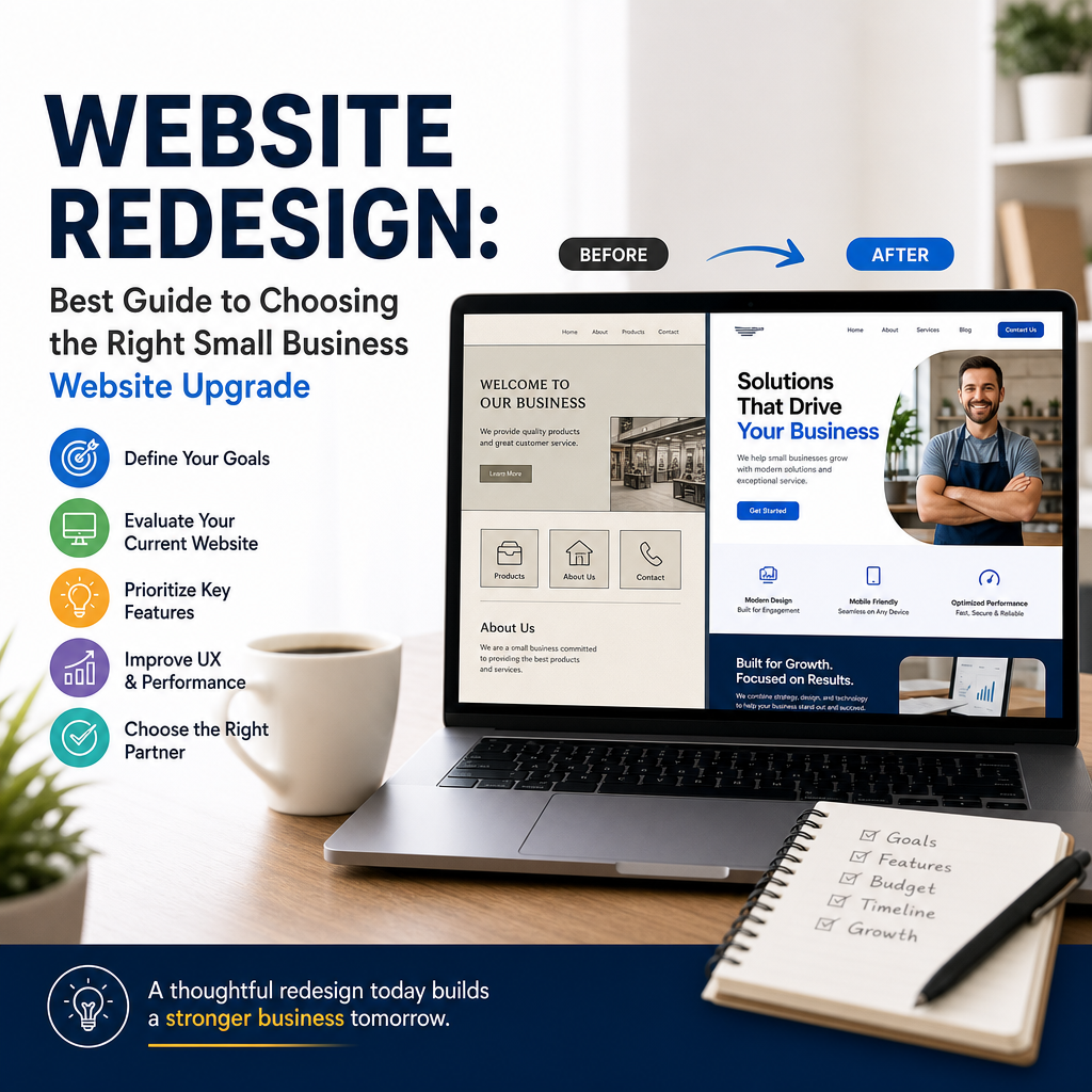 Illustration of Website Redesign: Best Guide to Choosing the Right Small Business Website Upgrade