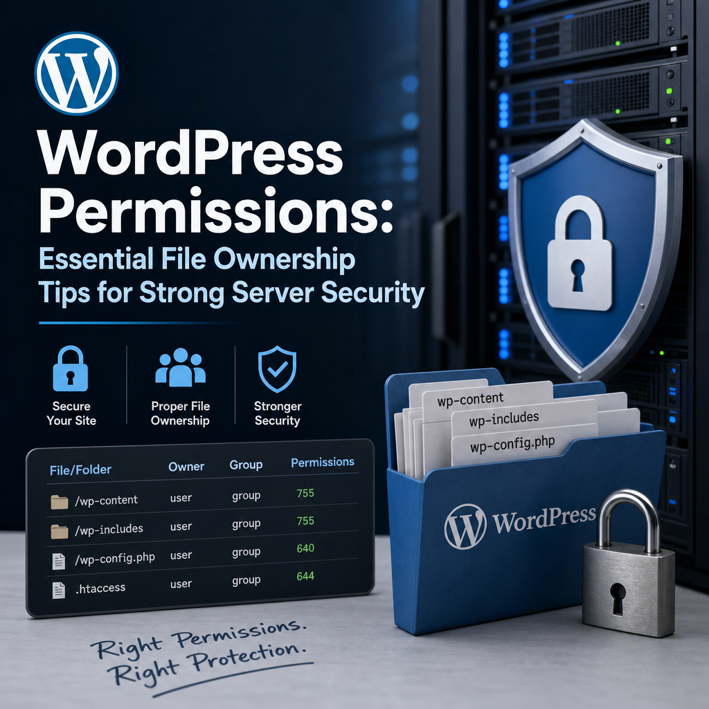 Illustration of WordPress Permissions: Essential File Ownership Tips for Strong Server Security